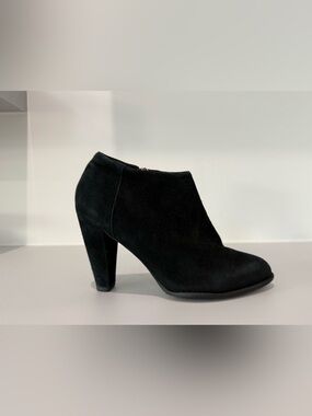 Elizabeth and James Black Suede Ankle Bootie